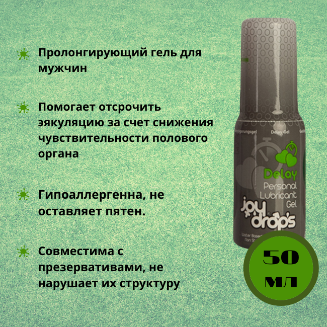  JOYDROPS, Пролонгирующий гель для мужчин, 50 мл.