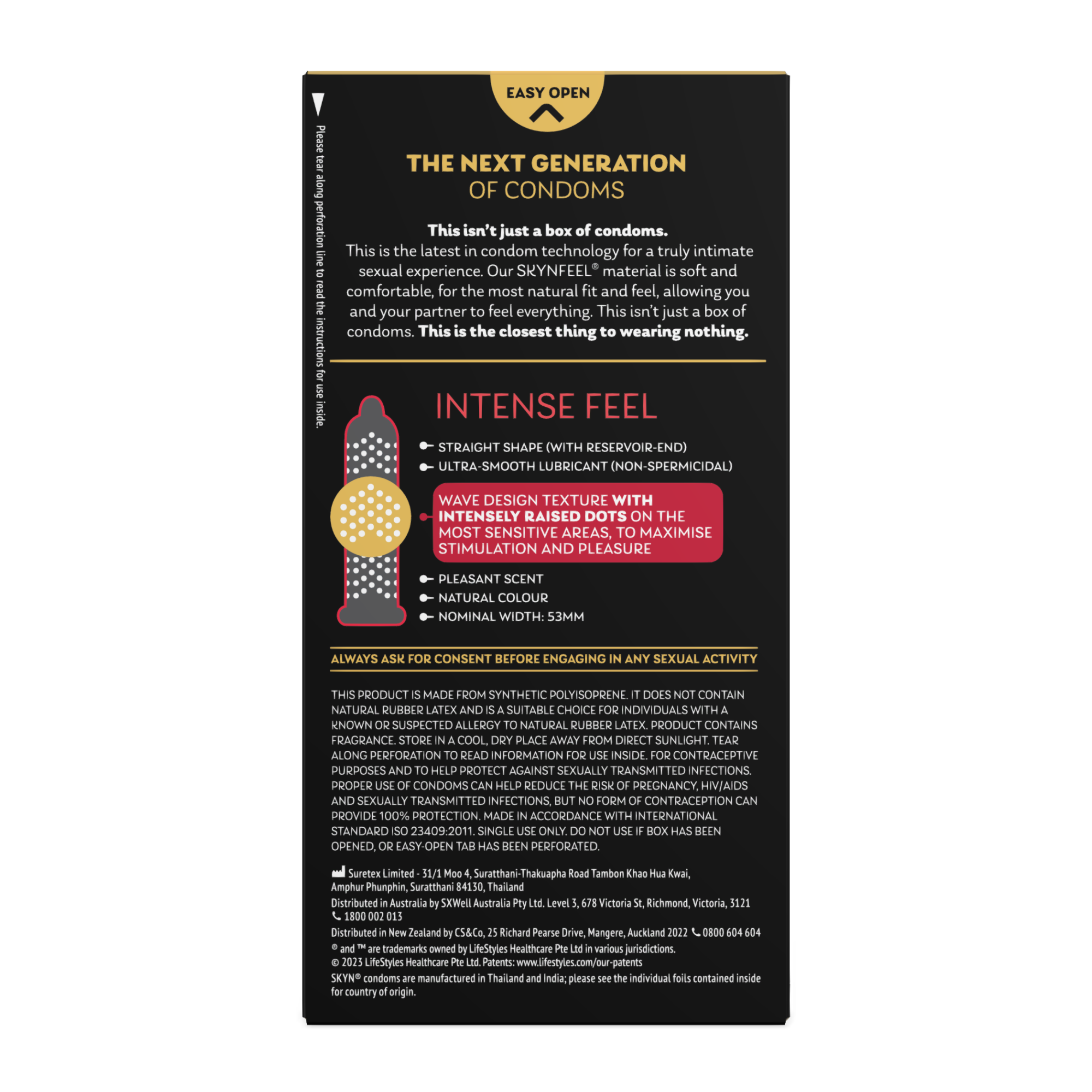  SKYN Intense feel ,презервативы из полиизопрена с точечной структурой,10шт.