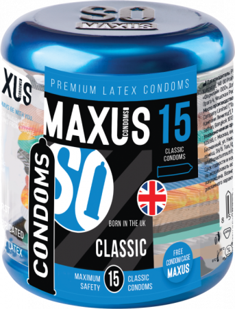 MAXUS Classic, Презервативы латексные, классические, с железным кейсом, 15 шт.
