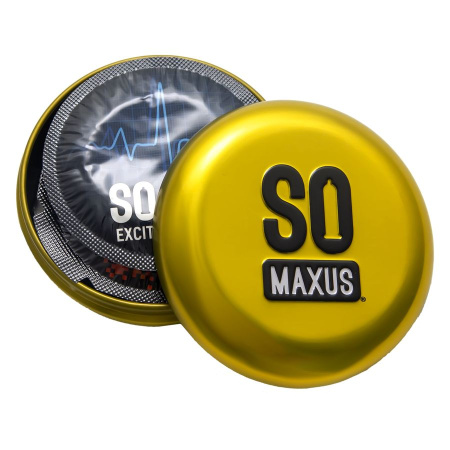  MAXUS Special, Презервативы латексные, точечно - ребристые, железный кейс, 3 шт.