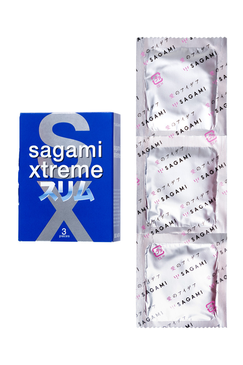  SAGAMI Xtreme Feel Fit, Презервативы латексные супероблегающие, 3 шт.