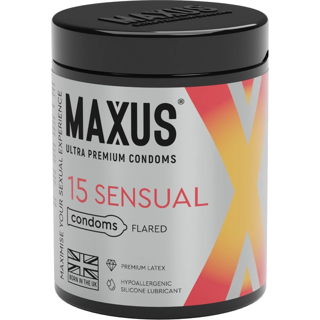  MAXUS Sensual, Презервативы латексные, анатомические, с железным кейсом, 15 шт.
