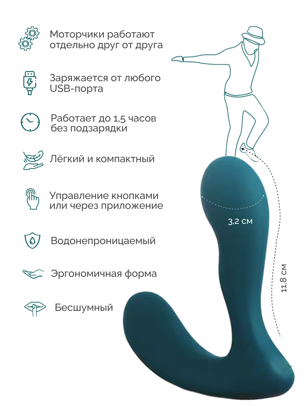  Magic Motion Solstice X Массажер простаты бирюзовый, перезаряжаемый