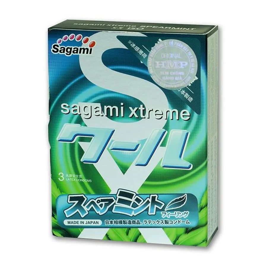  SAGAMI Xtreme Mint, Презервативы латексные со вкусом мяты, 3 шт.