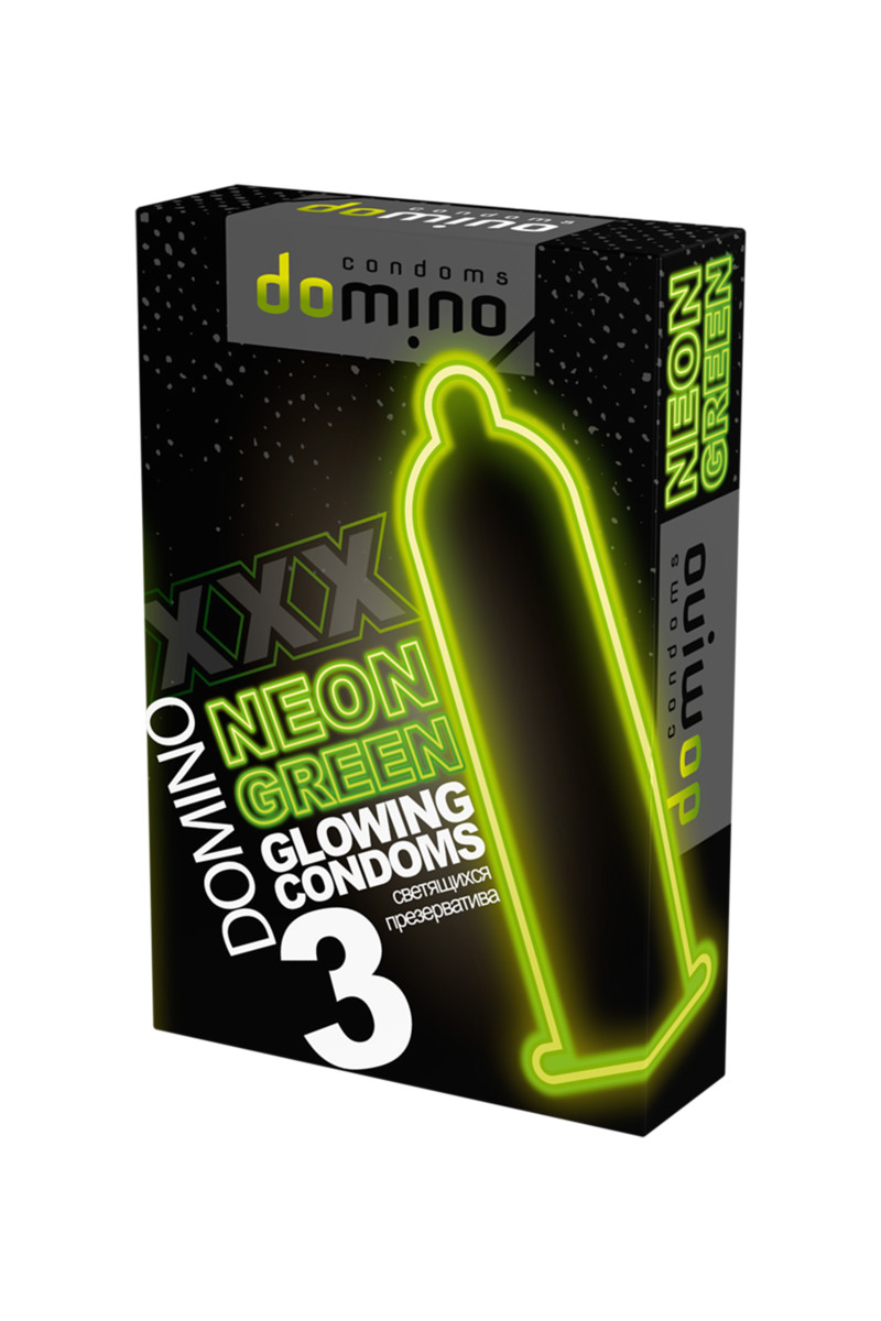  LUXE DOMINO NEON, Презервативы латексные, светящиеся в темноте, 3 шт.