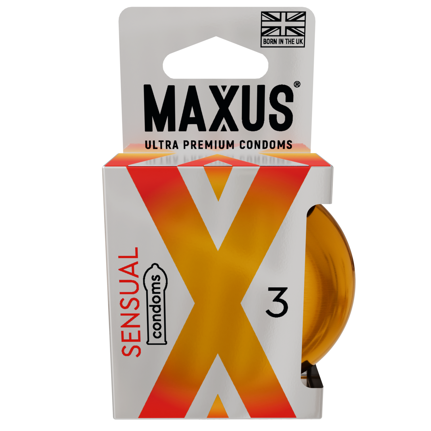  MAXUS Sensual, Презервативы латексные, анатомические, железный кейс, 3 шт.
