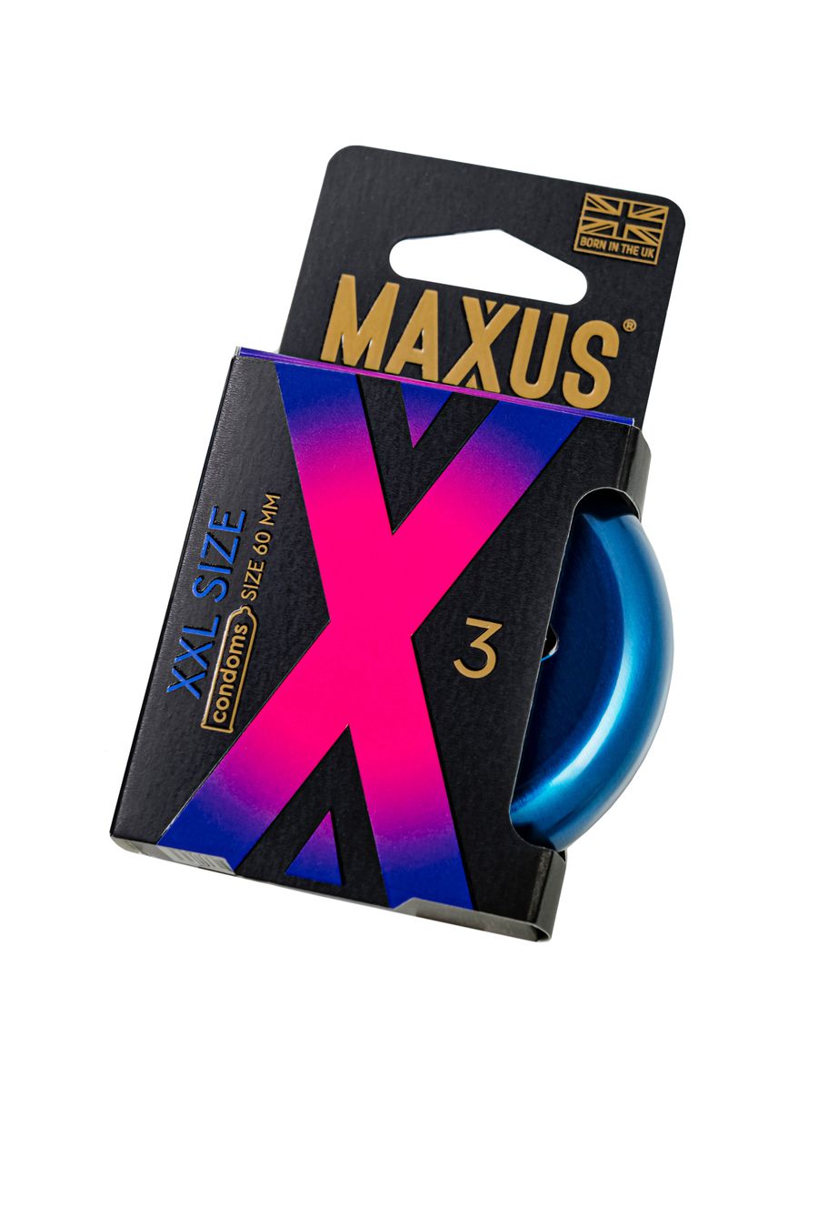  MAXUS XXL, Презервативы латексные, увеличенные, железный кейс, 3 шт.