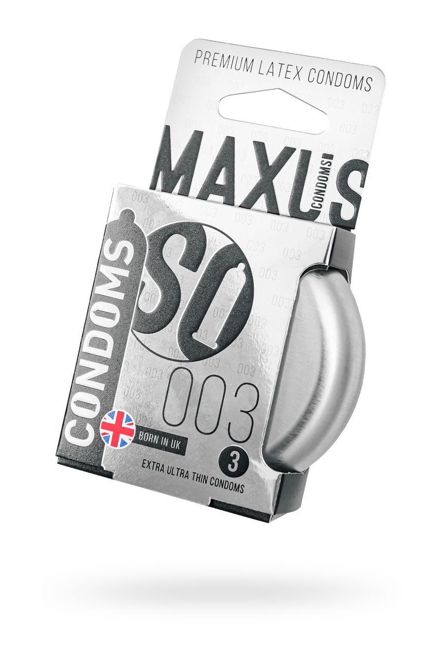  MAXUS 003, Презервативы латексные, экстремально тонкие, железный кейс, 3 шт.