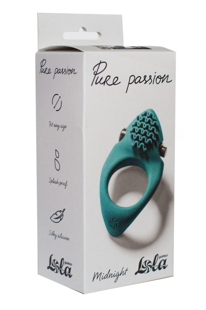  Эрекционное виброкольцо Pure Passion Midnight Green, внутренний D 3 см.