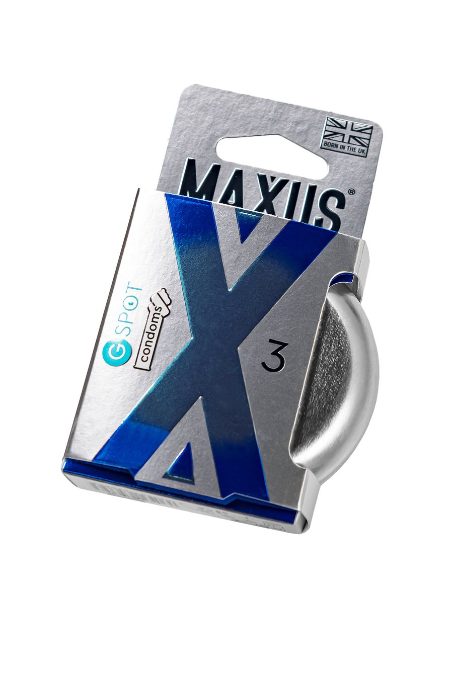  MAXUS G-Spot, Презервативы латексные, спиральные, железный кейс, 3 шт.
