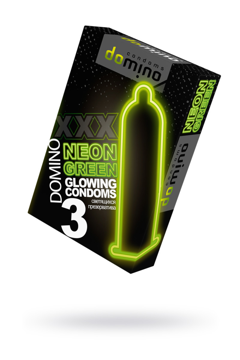  LUXE DOMINO NEON, Презервативы латексные, светящиеся в темноте, 3 шт.