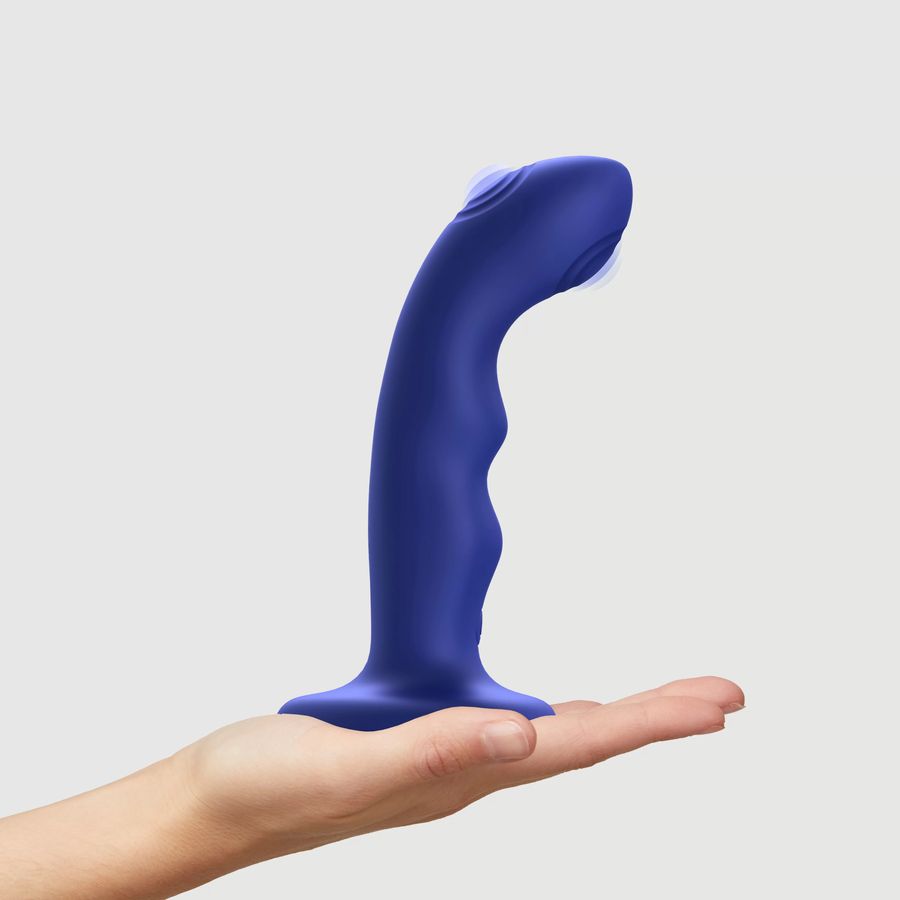  Стимулятор Strap-On-Me Tapping Dildo Wave синий