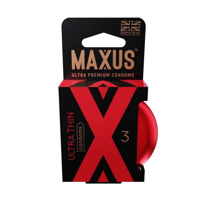  MAXUS ULTRA THIN, Презервативы латексные, ультратонкие, железный кейс, 3 шт.